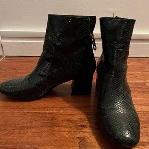 Green/blue croc boots